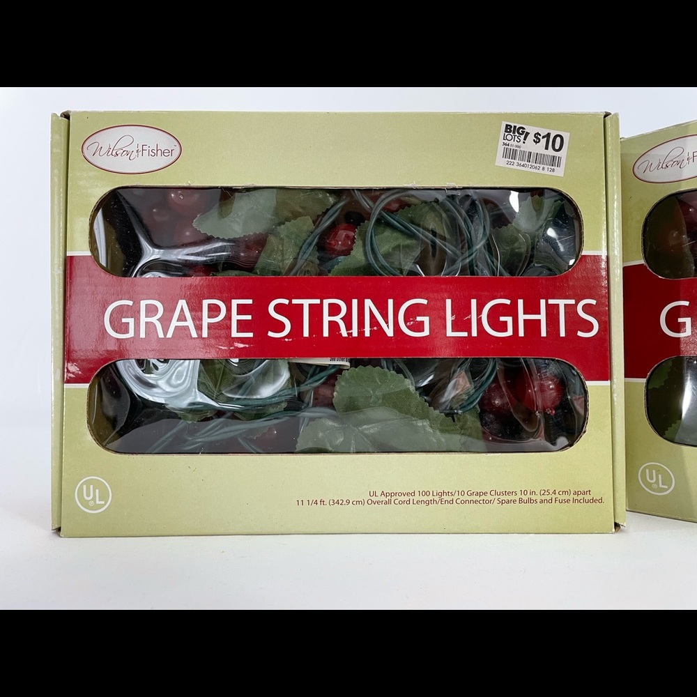 BRAND NEW!! Set of two (pair) of grape string patio/deck lights Indoors Outdoors